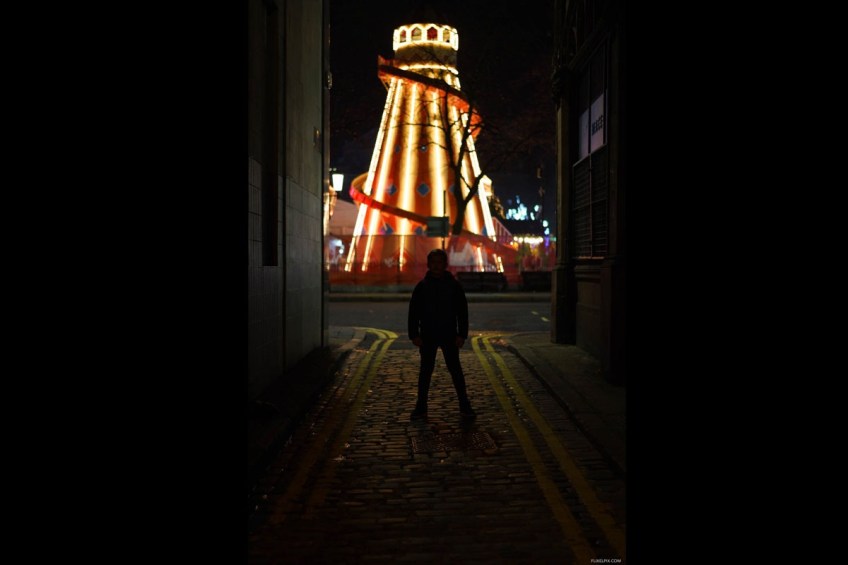 Belfast Continental market at night.