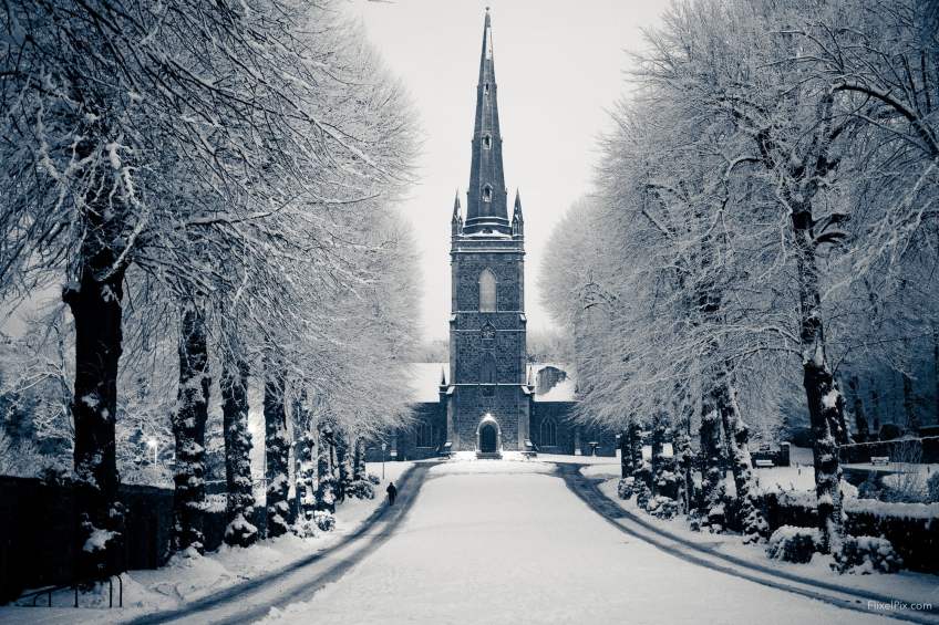 Hillsborough, County Down, snow.