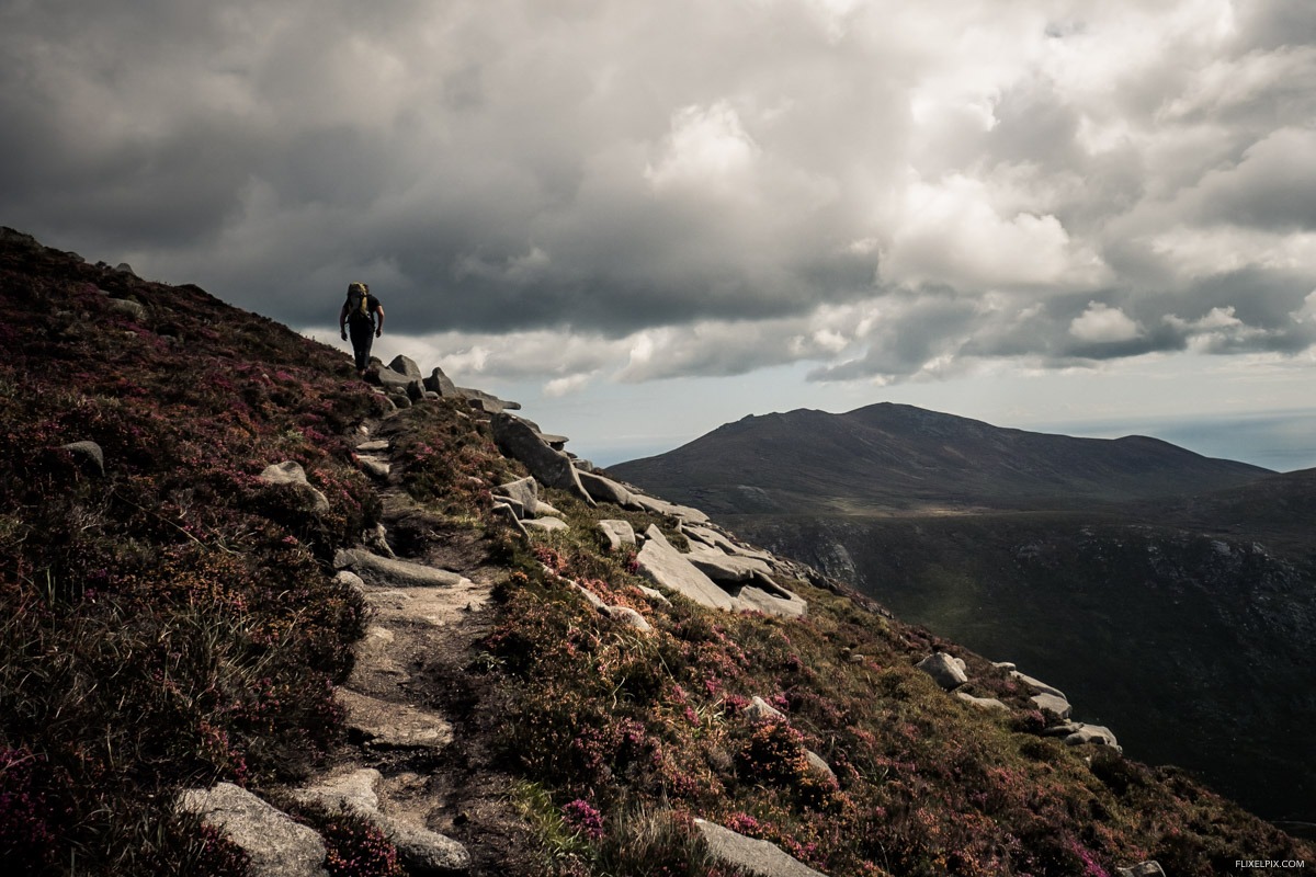 Hiking along the Devil's Coast Road.