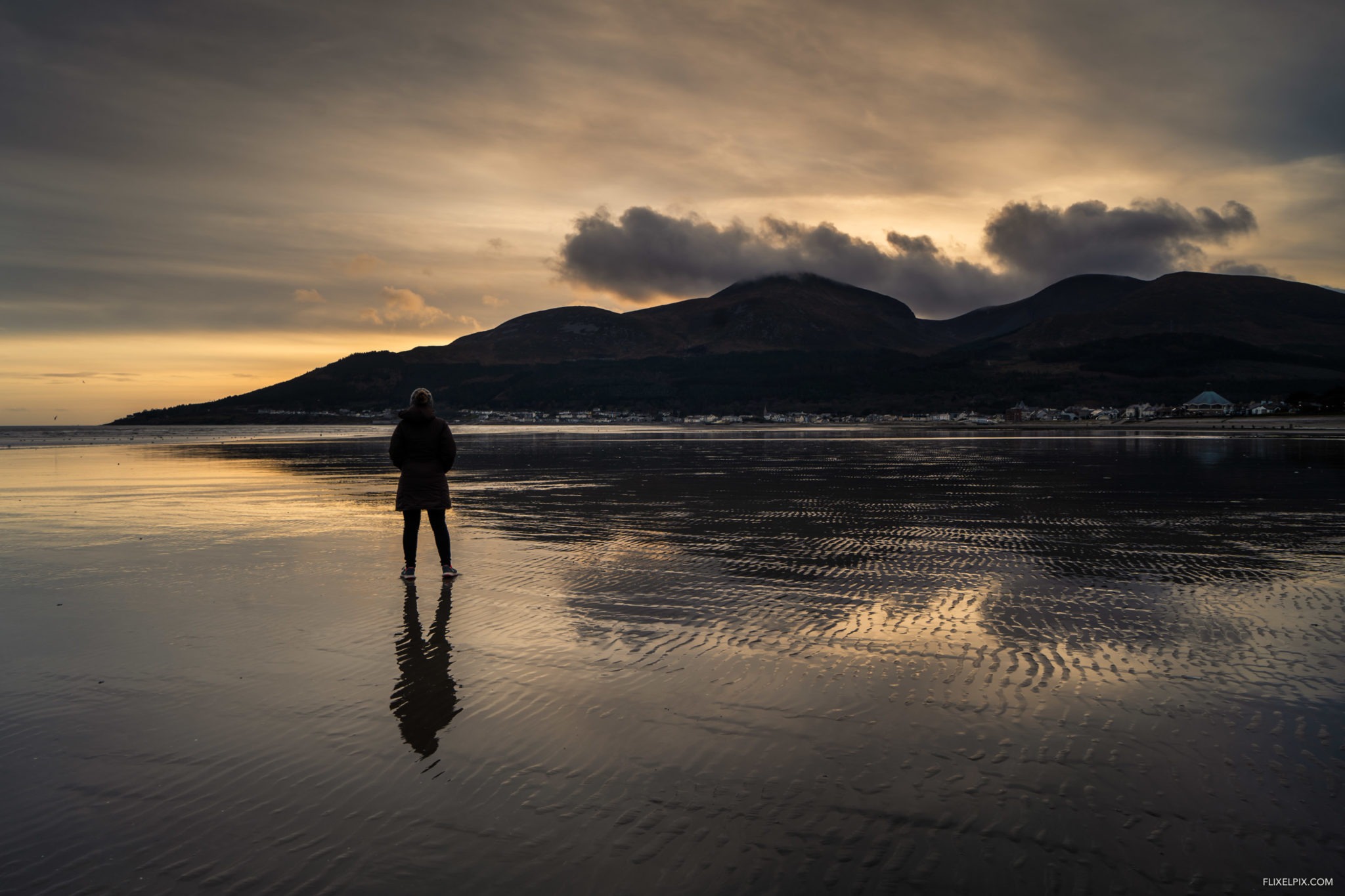 The view from Murlough beach toward Slieve Donard.